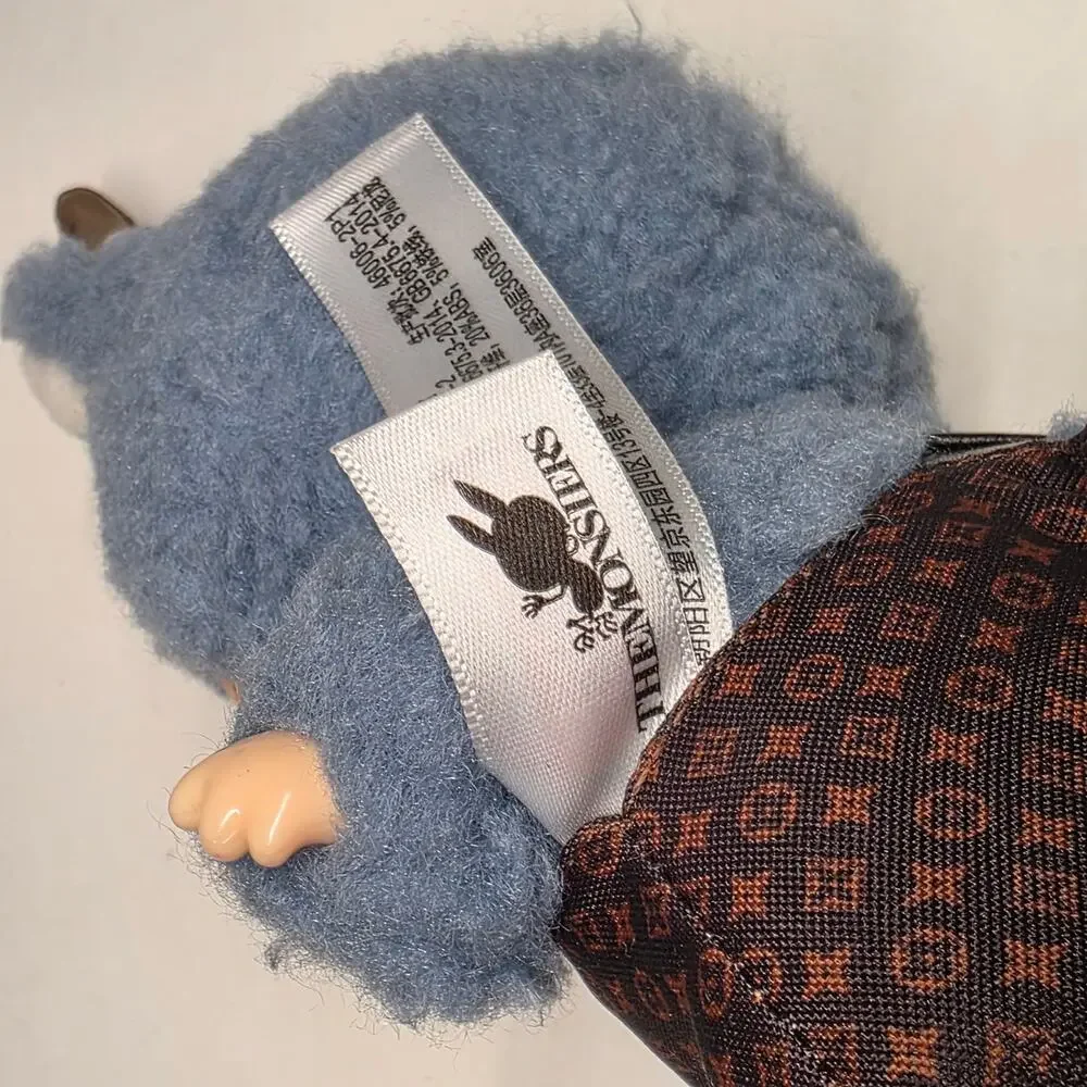 Pop Mart The Monsters Labubu Plush Doll Blue Monster Overalls Figure